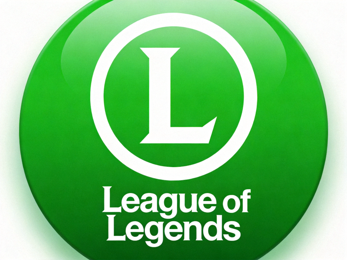 英雄联盟 League of Legends 游戏图标，绿色圆形背景配白色L字母